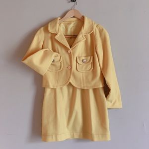 Canary yellow jacket and skirt set